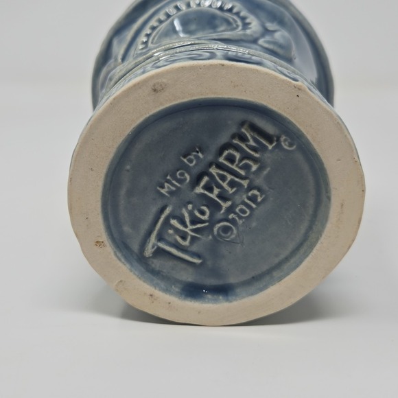 Tiki Farm 2012 Blue Tiki Mug Planter Coffee Cup Hawaiian Handmade Luau - Picture 6 of 6